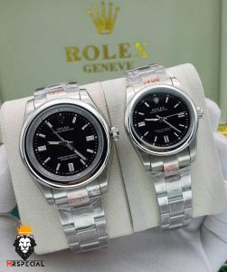 ساعت ست مردانه و زنانه رولکس پرپچوال اتوماتیک صفحه مشکی 01466 Rolex Oyster Perpetual
