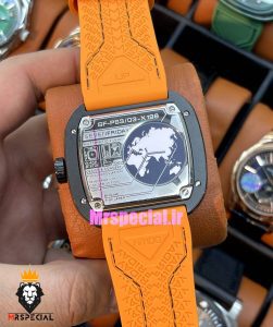 ساعت مچی مردانه سون فرایدی اتوماتیک بند رابر نارنجی SEVENFRIDAY 021407