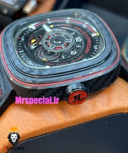 ساعت مچی مردانه سون فرایدی اتوماتیک بند رابر مشکی قرمز صفحه مشکی قرمز SEVENFRIDAY 021409 