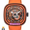 ساعت مچی مردانه سون فرایدی اتوماتیک بند رابر نارنجی SEVENFRIDAY 021407