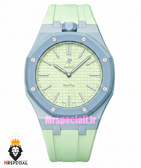 ساعت سواچ رویال پاپ سبز لیمویی 021608 Audemars Piguet x Swatch BLAUE ACHT
