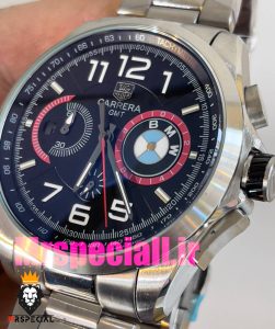 ساعت تگ هویر مردانه مدل بی ام وه کرنوگراف استیل صفحه مشکی Tag Heuer CARRERA BMW 020856