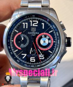 ساعت تگ هویر مردانه مدل بی ام وه کرنوگراف استیل صفحه مشکی Tag Heuer CARRERA BMW 020856