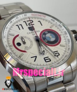 ساعت تگ هویر مردانه مدل بی ام وه کرنوگراف استیل صفحه سفید Tag Heuer CARRERA BMW 020855