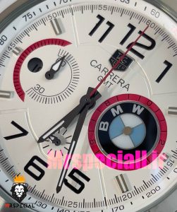 ساعت تگ هویر مردانه مدل بی ام وه کرنوگراف استیل صفحه سفید Tag Heuer CARRERA BMW 020855