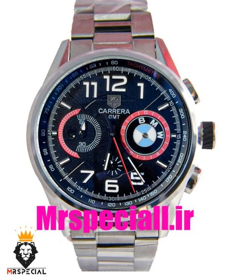 ساعت تگ هویر مردانه مدل بی ام وه کرنوگراف استیل صفحه مشکی Tag Heuer CARRERA BMW 020856