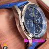 ساعت تگ هویر مردانه کرنوگراف بند چرم ابی صفحه ابی Tag Heuer CARRERA 020996