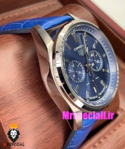 ساعت تگ هویر مردانه کرنوگراف بند چرم ابی صفحه ابی Tag Heuer CARRERA 020996 