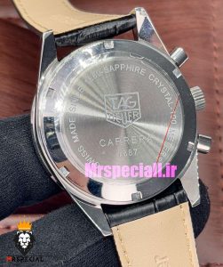 ساعت تگ هویر مردانه کرنوگراف بند چرم مشکی صفحه سبز Tag Heuer CARRERA 020997 