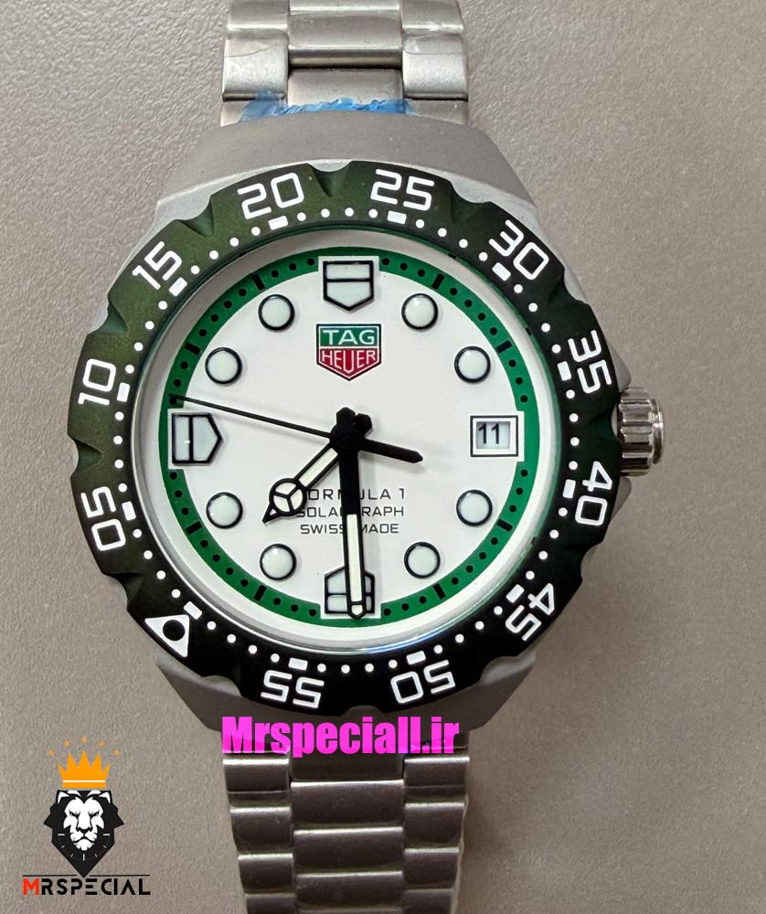 ساعت تگ هویر مردانه سولارگراف اتوماتیک استیل صفحه سفید Tag heuer Solargraph 021568