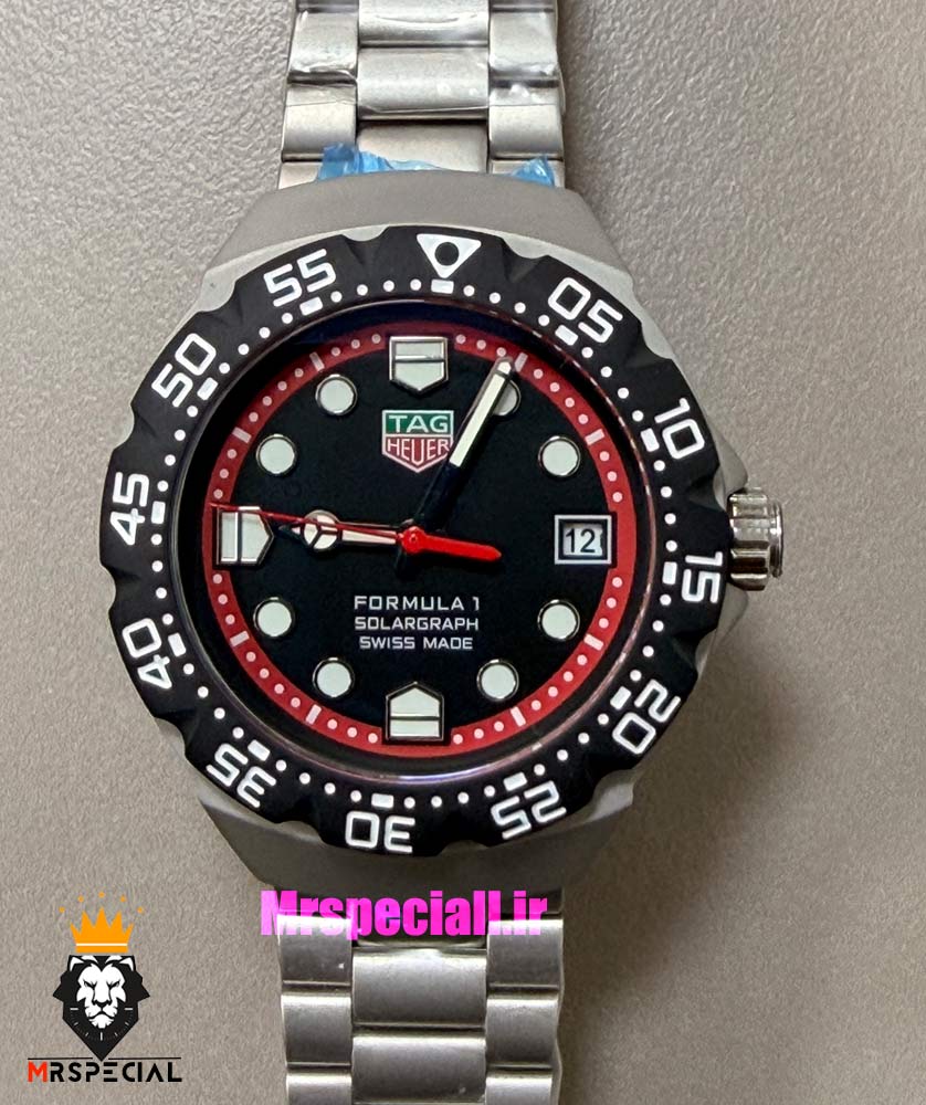 ساعت تگ هویر مردانه سولارگراف اتوماتیک استیل صفحه مشکی Tag heuer Solargraph 021566