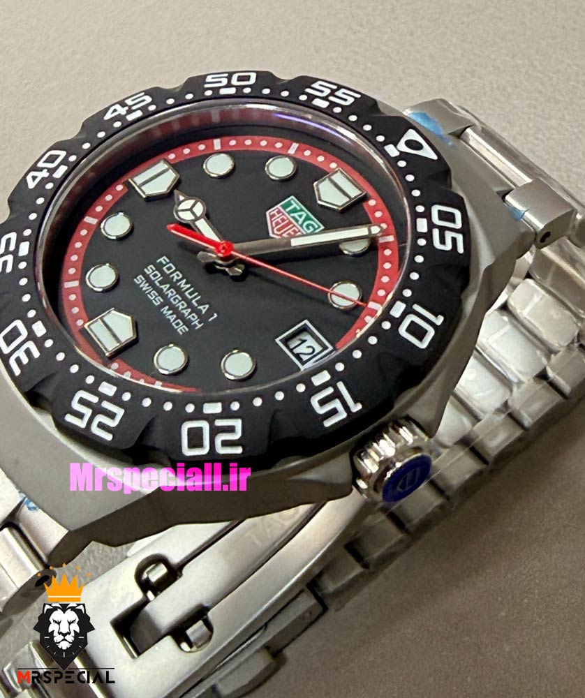 ساعت تگ هویر مردانه سولارگراف اتوماتیک استیل صفحه مشکی Tag heuer Solargraph 021566