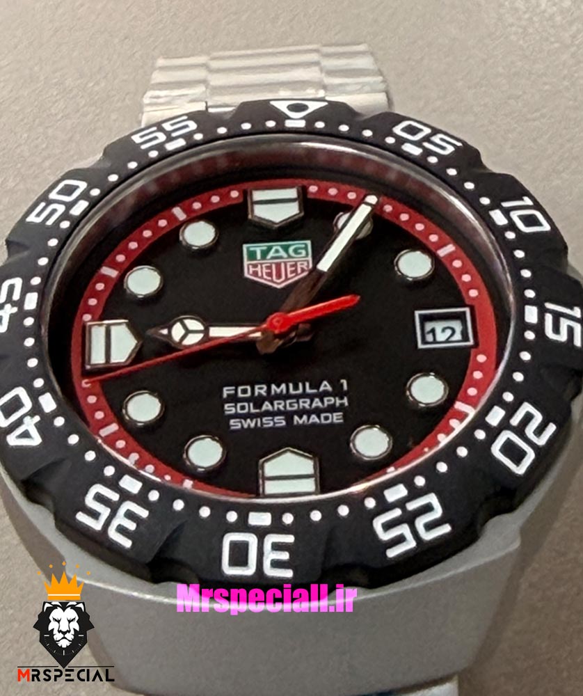 ساعت تگ هویر مردانه سولارگراف اتوماتیک استیل صفحه مشکی Tag heuer Solargraph 021566