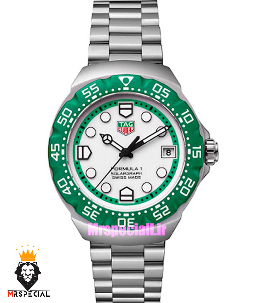 ساعت تگ هویر مردانه سولارگراف اتوماتیک استیل صفحه سفید Tag heuer Solargraph 021568