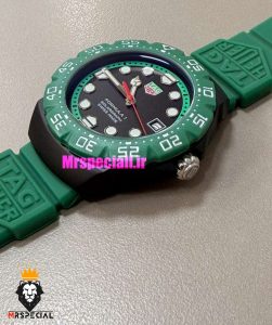 ساعت تگ هویر مردانه سولارگراف اتوماتیک بند رابر سبز صفحه مشکی Tag heuer Solargraph 021572