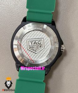 ساعت تگ هویر مردانه سولارگراف اتوماتیک بند رابر سبز صفحه مشکی Tag heuer Solargraph 021572