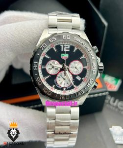 ساعت تگ هویر مدل فرمول 1 بند استیل کرنوگراف صفحه مشکی TAG HEUER Formula 1 021250 