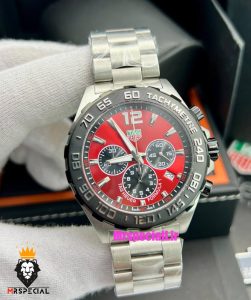 ساعت تگ هویر مدل فرمول 1 بند استیل کرنوگراف صفحه قرمز TAG HEUER Formula 1 021247 