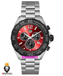 ساعت تگ هویر مدل فرمول 1 بند استیل کرنوگراف صفحه قرمز TAG HEUER Formula 1 021247 