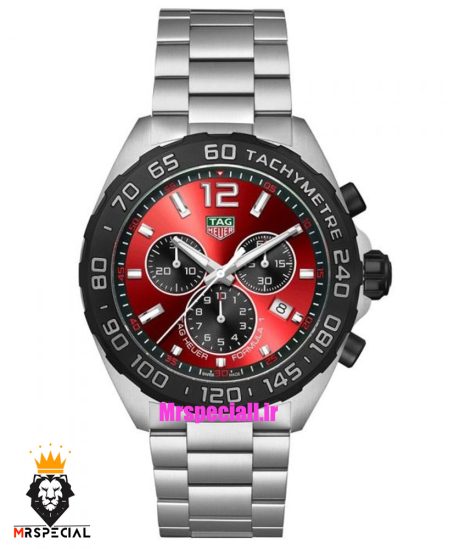 ساعت تگ هویر مدل فرمول 1 بند استیل کرنوگراف صفحه قرمز TAG HEUER Formula 1 021247