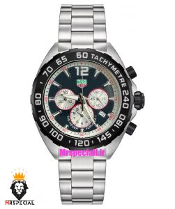 ساعت تگ هویر مدل فرمول 1 بند استیل کرنوگراف صفحه مشکی TAG HEUER Formula 1 021250 