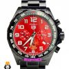 ساعت تگ هویر مدل فرمول 1 بند استیل مشکی کرنوگراف صفحه قرمز TAG HEUER Formula 1 021253