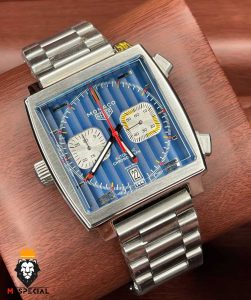 ساعت مچی مردانه تگ هویر موناکو استیل کرنوگراف صفحه ابی Tag heuer Monaco 8662