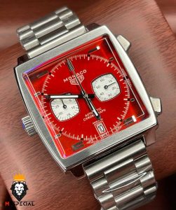 ساعت مچی مردانه تگ هویر موناکو استیل کرنوگراف صفحه قرمز Tag heuer Monaco 8661