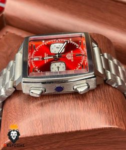 ساعت مچی مردانه تگ هویر موناکو استیل کرنوگراف صفحه قرمز Tag heuer Monaco 8661