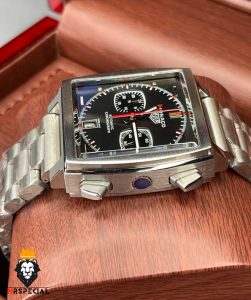 ساعت مچی مردانه تگ هویر موناکو کرنوگراف استیل صفحه مشکی Tag heuer Monaco 8663