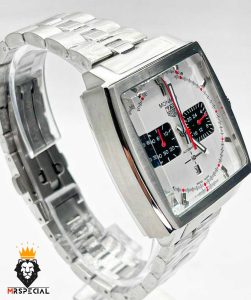 ساعت مچی مردانه تگ هویر موناکو استیل کرنوگراف صفحه سفید 01275 TAG HEUER MONACO