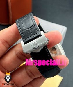 ساعت تگ هویر مردانه مدل موناکو اتوماتیک بند چرم صفحه مشکی Tag heuer Monaco 020962
