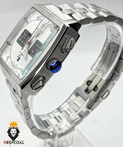 ساعت مچی مردانه تگ هویر موناکو استیل کرنوگراف صفحه سفید 01275 TAG HEUER MONACO