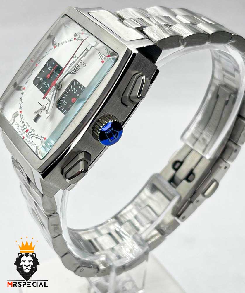 ساعت مچی مردانه تگ هویر موناکو استیل کرنوگراف صفحه سفید 01275 TAG HEUER MONACO