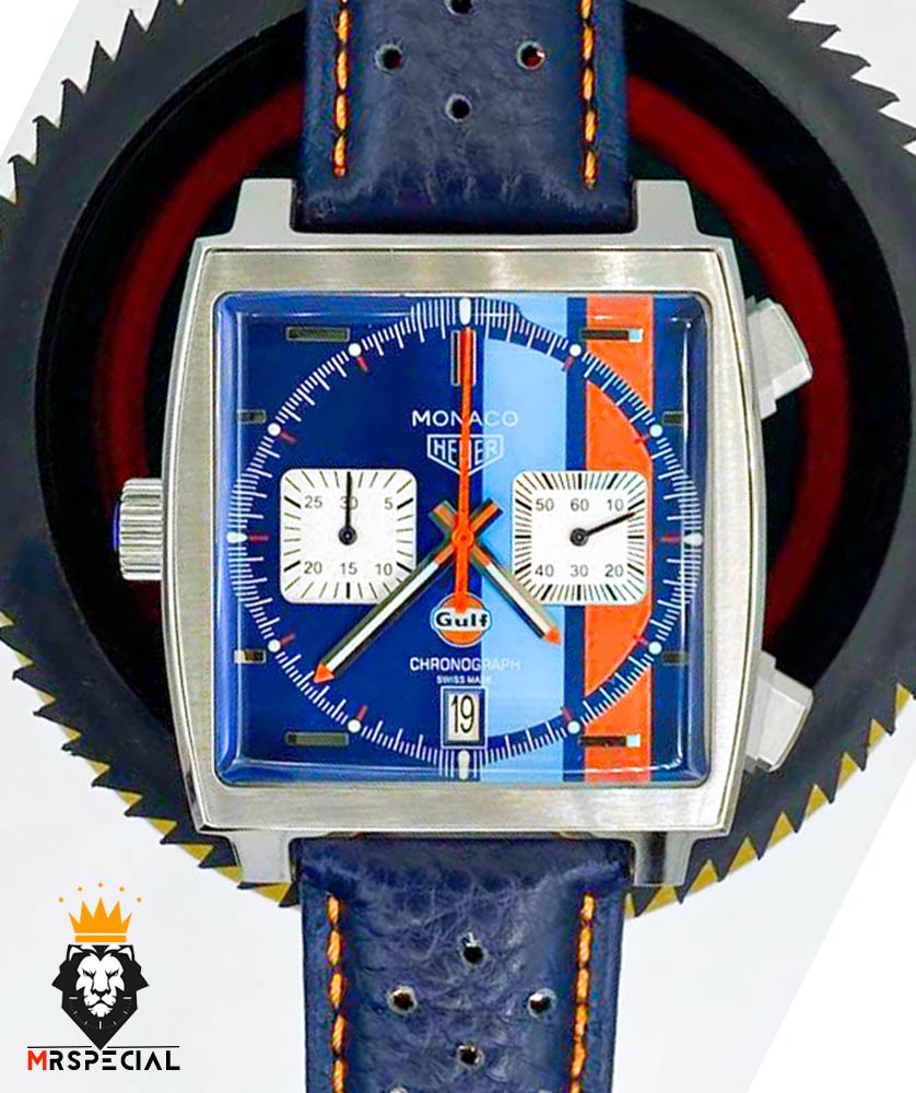ساعت مچی مردانه تگ هویر موناکو کرنوگراف بند چرم 0860 TAG HEUER MONACO
