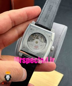 ساعت تگ هویر مردانه مدل موناکو اتوماتیک بند چرم صفحه مشکی Tag heuer Monaco 020962