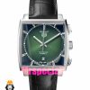 ساعت تگ هویر مردانه مدل موناکو اتوماتیک بند چرم صفحه سبز Tag heuer Monaco 020966