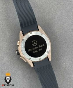 ساعت تگ هویر مردانه مرسدس بنز کرنوگراف رزگلد بند رابر صفحه مشکی TAG HEUER Grand Carrera SLS 0829