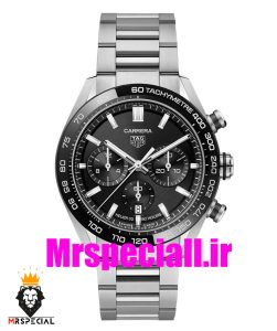 ساعت تگ هویر مردانه مدل کررا استیل کرنوگراف صفحه مشکی Tag Heuer Carrera TG 01122