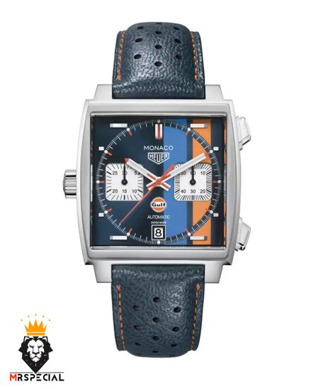 ساعت مچی مردانه تگ هویر موناکو کرنوگراف بند چرم 0860 TAG HEUER MONACO