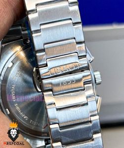 ساعت تیسوت مردانه مدل پی ار ایکس استیل کرنوگراف صفحه مشکی 021399 TISSOT PRX 