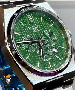 ساعت تیسوت مردانه مدل پی ار ایکس استیل کرنوگراف صفحه سبز 021397 TISSOT PRX 