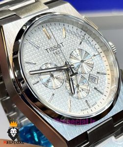 ساعت تیسوت مردانه مدل پی ار ایکس استیل کرنوگراف صفحه سفید 021398 TISSOT PRX 
