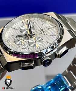 ساعت تیسوت مردانه مدل پی ار ایکس استیل کرنوگراف صفحه سفید 021398 TISSOT PRX 