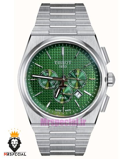 ساعت تیسوت مردانه مدل پی ار ایکس استیل کرنوگراف صفحه سبز 021397 TISSOT PRX