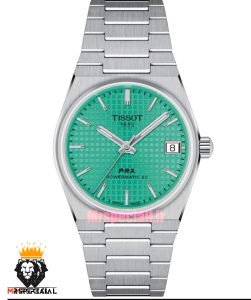 ساعت تیسوت زنانه مدل پی ار ایکس کوارتز استیل صفحه تیفانی 021627 TISSOT PRX