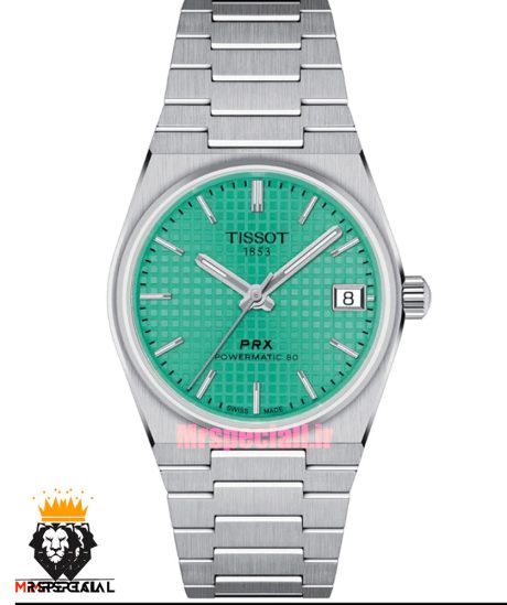 ساعت تیسوت زنانه مدل پی ار ایکس کوارتز استیل صفحه تیفانی 021627 TISSOT PRX