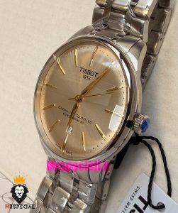 ساعت تیسوت مردانه اتوماتیک استیل صفحه طلایی 021534 TISSOT Chemin des Tourelles