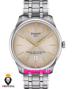 ساعت تیسوت مردانه اتوماتیک استیل صفحه طلایی 021534 TISSOT Chemin des Tourelles