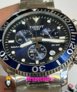 ساعت تیسوت مردانه مدل سی استار موتورکرنوگراف بند استیل صفحه ابی 021433 TISSOT SEASTAR 